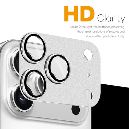 iPhone 17 Pro Max Camera Lens Protector Matte Integrated Metal Tempered Glass Lens Film - Silver