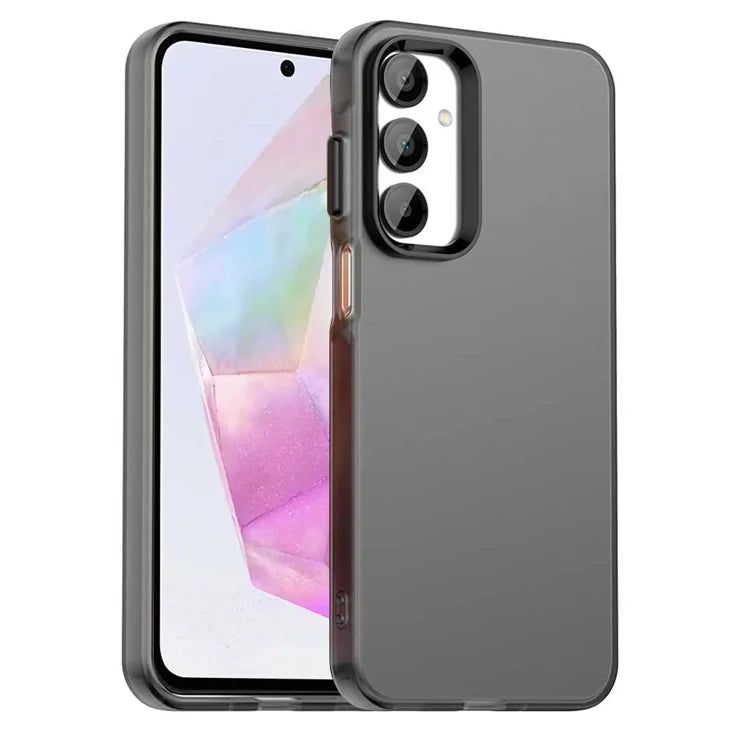 Samsung Galaxy A35 5G -suojakuori PC+TPU+PET Mattapintainen Putoamissuoja Takakuori - Musta