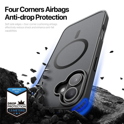 DUX DUCIS Yind Series For iPhone 16 Matte Case Compatible with MagSafe PC+TPU Phone Cover - Black