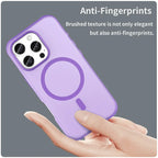 iPhone 16 Pro Case Compatible with MagSafe TPU + PC Slim Matte Translucent Phone Cover - Dark Purple