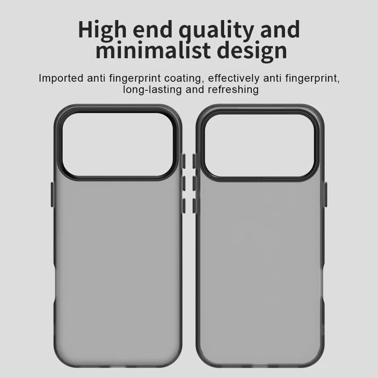 iPhone 17 Pro Max Case PC + TPU + PET Matte Anti-Drop Phone Back Cover - Black