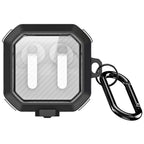 DUX DUCIS SECE Series For Samsung Galaxy Buds4 / Buds4 Pro Case Shockproof PC + TPU Earphone Cover with Metal Hook - Black
