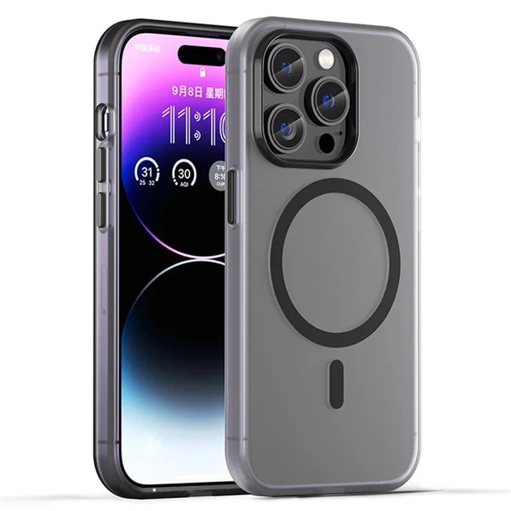Magnetic Case for iPhone 14 Pro Max Compatible with MagSafe Translucent Matte Back Cover - Black