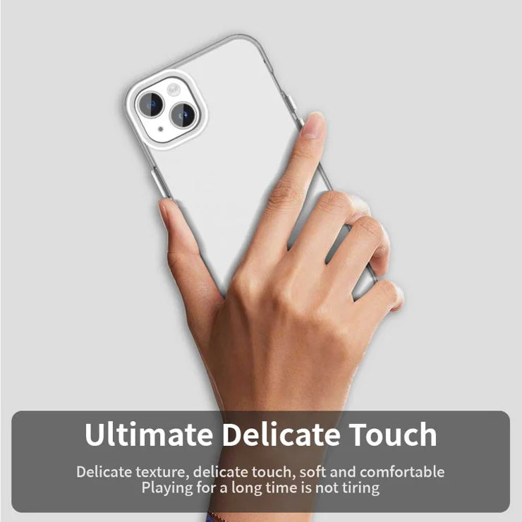iPhone 15 Plus / 14 Plus -suojakuori, PC+TPU+PET, mattapintainen, putoamissuoja, puhelimen takakansi - valkoinen