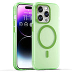 Magnetic Case for iPhone 14 Pro Max Compatible with MagSafe Translucent Matte Back Cover - Fluorescent Green