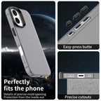 iPhone 16 Case PC+TPU+PET Matte Anti-Drop Phone Back Cover - Black
