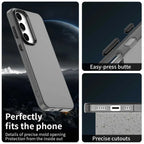 Samsung Galaxy S25 / S24 Case PC+TPU+PET Matte Anti-Drop Phone Back Cover - Black