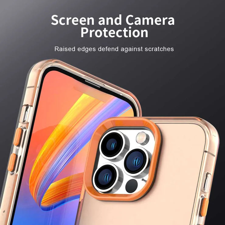 iPhone 14 Pro Max Case PC+TPU+PET Matte Anti-Drop Phone Back Cover - Orange