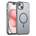 iPhone 15 Plus / 14 Plus Magnetic Case Translucent Matte Anti-Fingerprint Phone Cover - Dark Blue