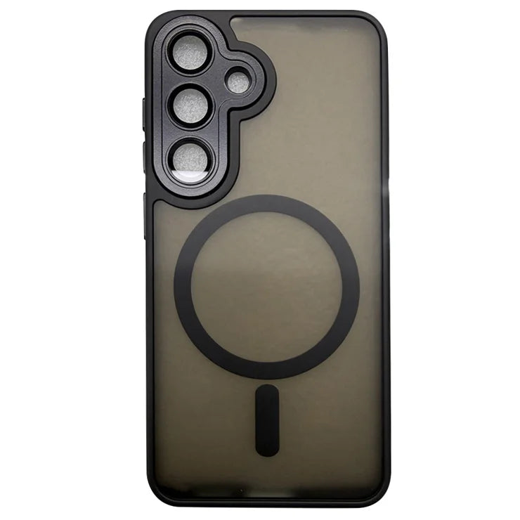 Samsung Galaxy S25 -yhteensopiva MagSafe-kuori, ihoystävällinen PC + TPU -puhelinkuori – musta