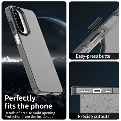 Samsung Galaxy A26 5G Case PC+TPU+PET Matte Anti-Drop Phone Back Cover - Black