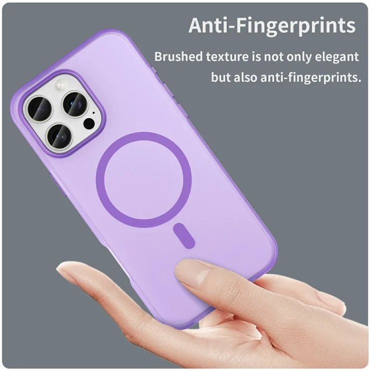 iPhone 16 Pro Max Case Compatible with MagSafe TPU + PC Slim Matte Translucent Phone Cover - Dark Purple