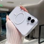 iPhone 17 Magnetic Clear Case PC + TPU Hybrid Phone Cover Compatible with MagSafe