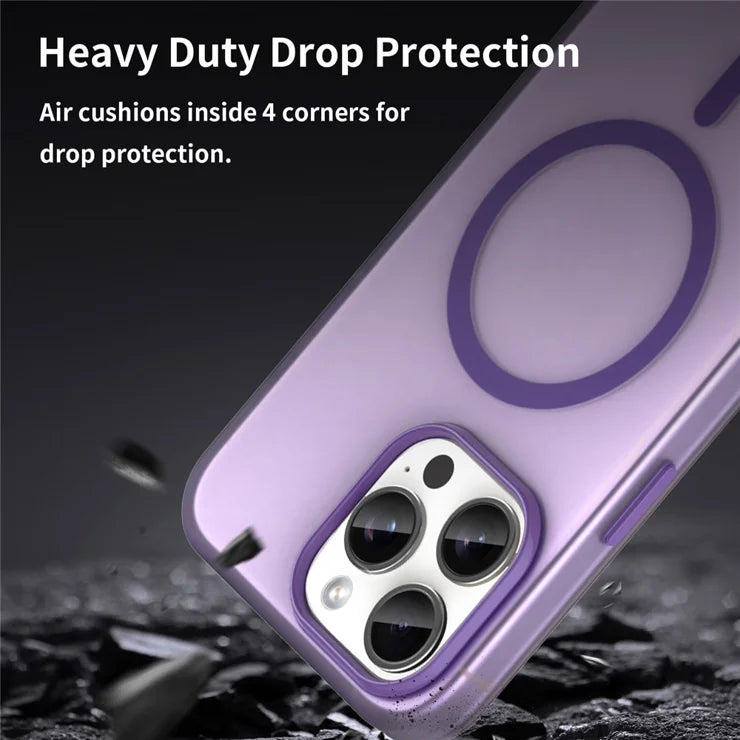 iPhone 15 Pro Case Translucent Matte Back Slim Phone Cover - Dark Purple