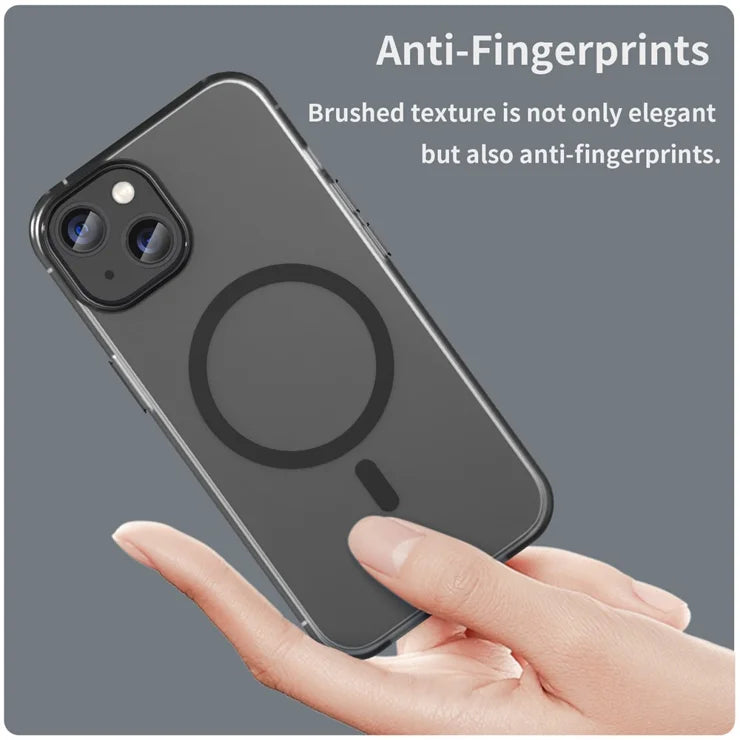iPhone 14 Translucent Phone Case Matte Design Compatible with MagSafe Wireless Charging - Black