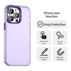 iPhone 15 Pro Max Case PC+TPU+PET Matte Anti-Drop Phone Back Cover - Purple
