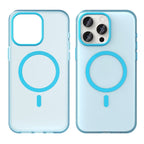 iPhone 15 Pro Case Translucent Matte Back Slim Phone Cover - Blue