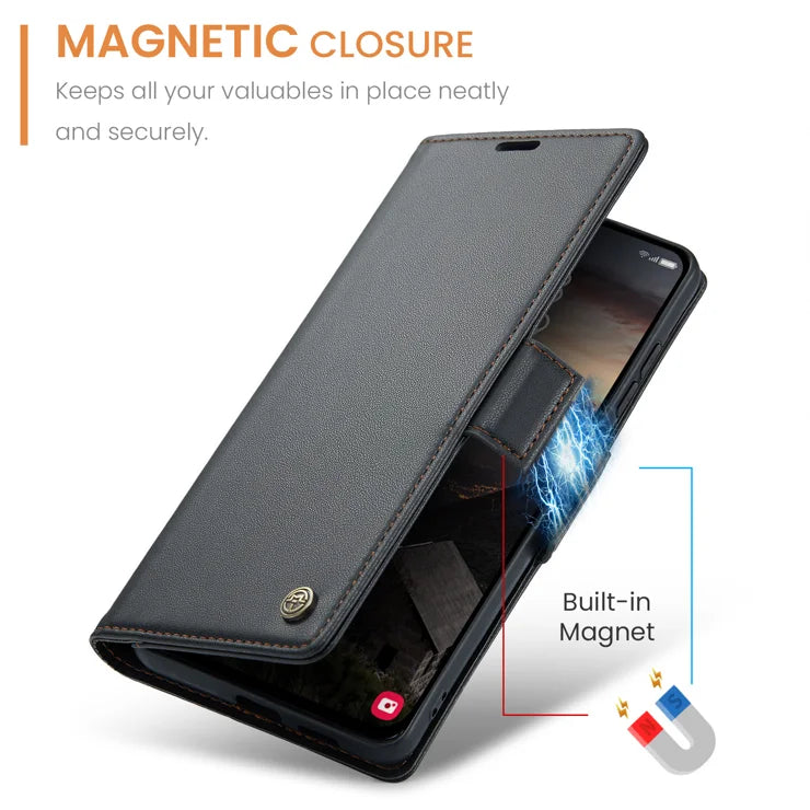CASEME For Samsung Galaxy S26+ Case  023 Series RFID Blocking Glossy Stand Phone Cover - Black