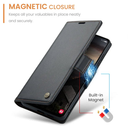 CASEME For Samsung Galaxy S26+ Case  023 Series RFID Blocking Glossy Stand Phone Cover - Black