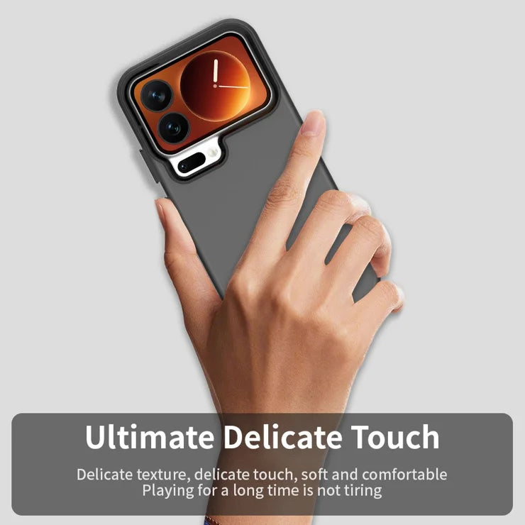 Xiaomi 17 Pro Max Case PC + TPU + PET Matte Anti-Drop Phone Back Cover - Black