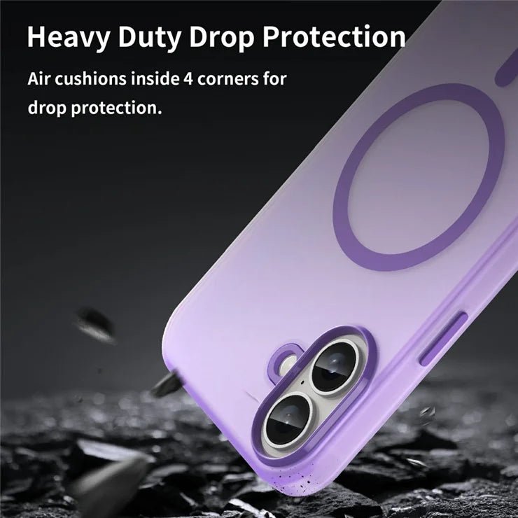 iPhone 16 Plus Case Compatible with MagSafe TPU + PC Slim Matte Translucent Phone Cover - Dark Purple
