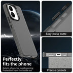 vivo V60 Lite 5G / V60 Lite 4G Case PC + TPU + PET Matte Anti-Drop Phone Back Cover - Black