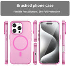 iPhone 16 Pro Case Compatible with MagSafe TPU + PC Slim Matte Translucent Phone Cover - Pink