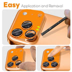 iPhone 17 Pro Camera Lens Protector Matte Integrated Metal Tempered Glass Lens Film - Orange