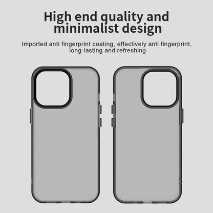 iPhone 15 Pro Max Case PC+TPU+PET Matte Anti-Drop Phone Back Cover - Black