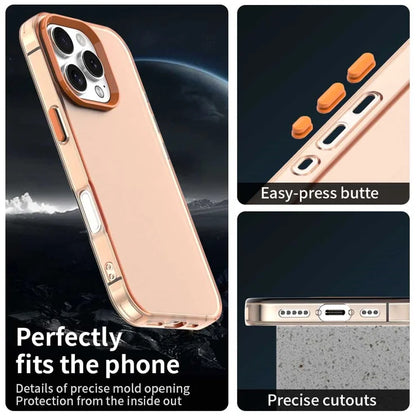 iPhone 16 Pro Max Case PC+TPU+PET Matte Anti-Drop Phone Back Cover - Orange