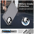 iPhone 16 Case PC+TPU+PET Matte Anti-Drop Phone Back Cover - Black