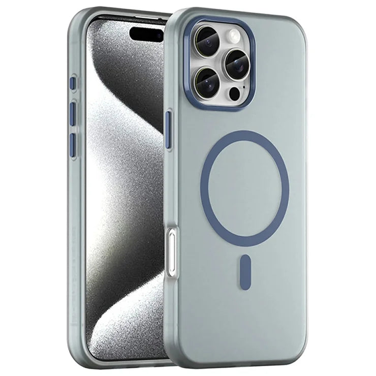 iPhone 16 Pro Max Case Compatible with MagSafe TPU + PC Slim Matte Translucent Phone Cover - Dark Blue