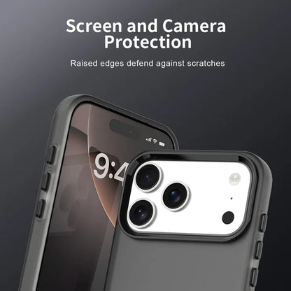 iPhone 17 Pro Max Case PC + TPU + PET Matte Anti-Drop Phone Back Cover - Black