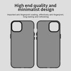 iPhone 15 Case PC+TPU+PET Matte Anti-Drop Phone Back Cover - Black