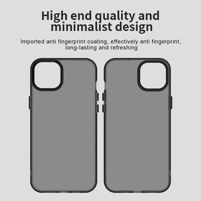 iPhone 15 Case PC+TPU+PET Matte Anti-Drop Phone Back Cover - Black