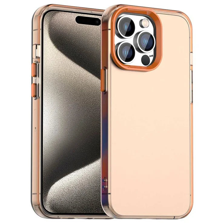 iPhone 15 Pro Max Case PC+TPU+PET Matte Anti-Drop Phone Back Cover - Orange