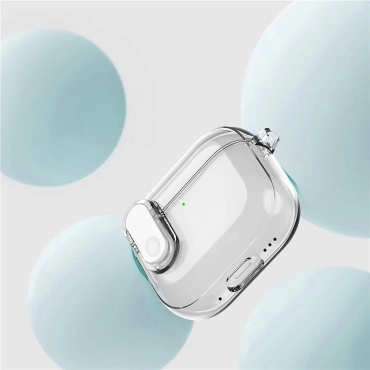 For Apple AirPods 4 Earphone Protective Case Snap Switch Ice Crystal Clear TPU+PC Cover - Transparent