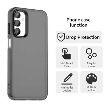 Samsung Galaxy A05s 4G / M14 4G / F14 G4 Case PC+TPU+PET Matte Anti-Drop Phone Back Cover - Black