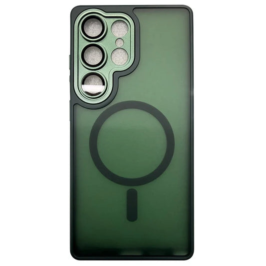 Samsung Galaxy S25 Ultra MagSafe -yhteensopiva kuori – Skin-Touch PC + TPU -puhelinkuori – vihreä
