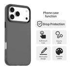 iPhone 17 Pro Case PC + TPU + PET Matte Anti-Drop Phone Back Cover - Black