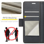 CASEME For Samsung Galaxy A56 5G Leather Case 023 RFID Blocking 3 Card Slot Mobile Cover - Black