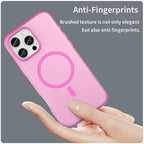 iPhone 16 Pro Max Case Compatible with MagSafe TPU + PC Slim Matte Translucent Phone Cover - Pink