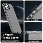 iPhone 15 Plus / 14 Plus Case PC+TPU+PET Matte Anti-Drop Phone Back Cover - Black