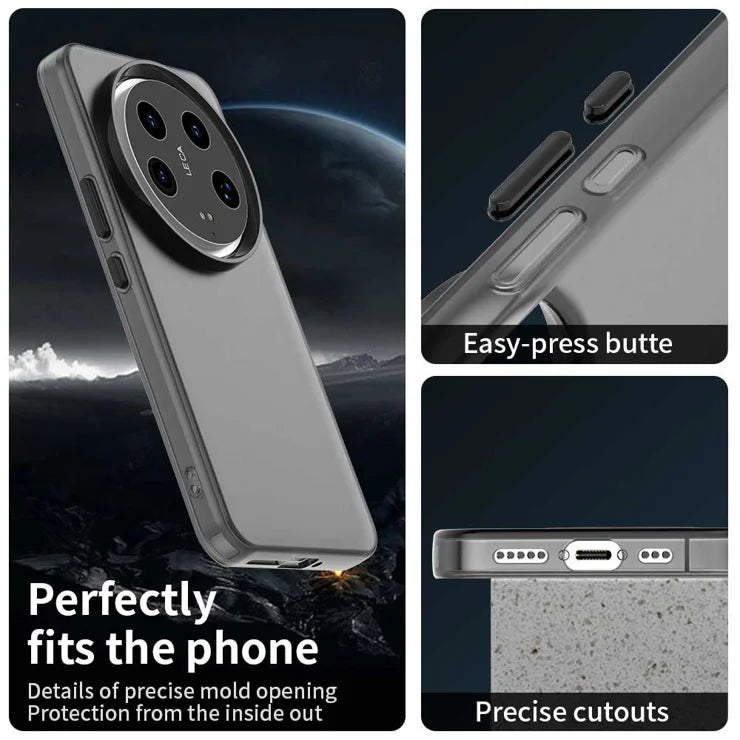 Xiaomi 14 Ultra Case PC+TPU+PET Matte Anti-Drop Phone Back Cover - Black