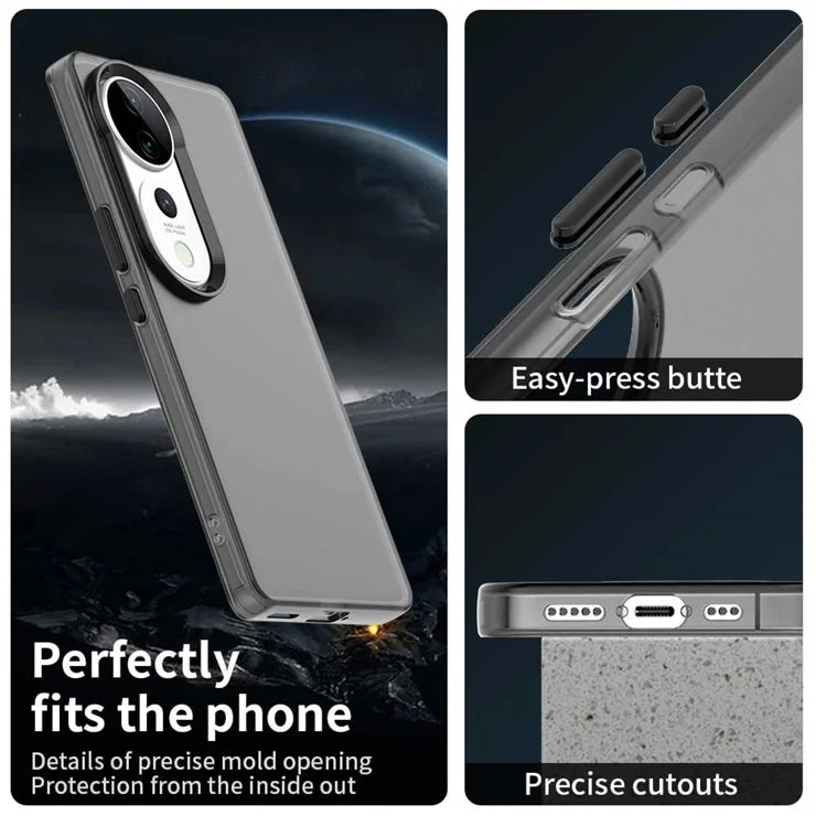 vivo S19 Pro 5G / V40 5G / V40 Pro 5G Case PC+TPU+PET Matte Anti-Drop Phone Back Cover - Black