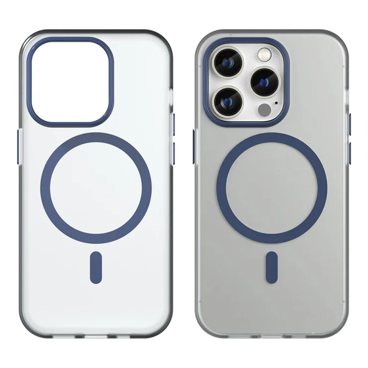 Magnetic Case for iPhone 14 Pro Max Compatible with MagSafe Translucent Matte Back Cover - Dark Blue