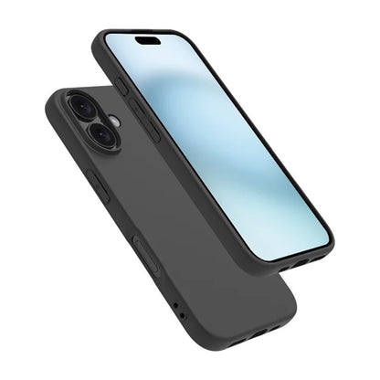 iPhone 17 Case Soft Matte Back TPU Black Phone Cover , Large Cutout
