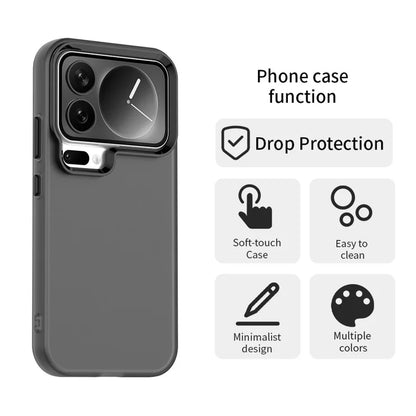 Xiaomi 17 Pro Case PC + TPU + PET Matte Anti-Drop Phone Back Cover - Black
