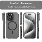 iPhone 16 Pro Case Compatible with MagSafe TPU + PC Slim Matte Translucent Phone Cover - Black