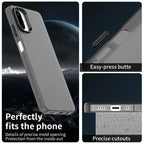Samsung Galaxy F06 5G / M06 5G Case PC + TPU + PET Matte Anti-Drop Phone Back Cover - Black